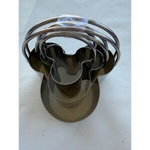 Disney Mickey Mouse Stainless Steel Nesting Cookie Cutter Set 3 Piece Silver